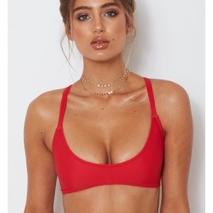 White fox bikini top